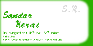 sandor merai business card